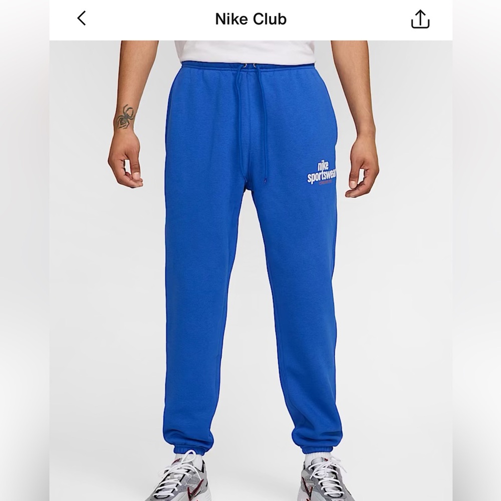 Nike mens Club Fleece Sweatpants sz large royal/orange nwot